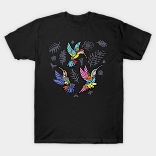 Colourful Hummingbirds, Sweet and Elegant Style T-Shirt